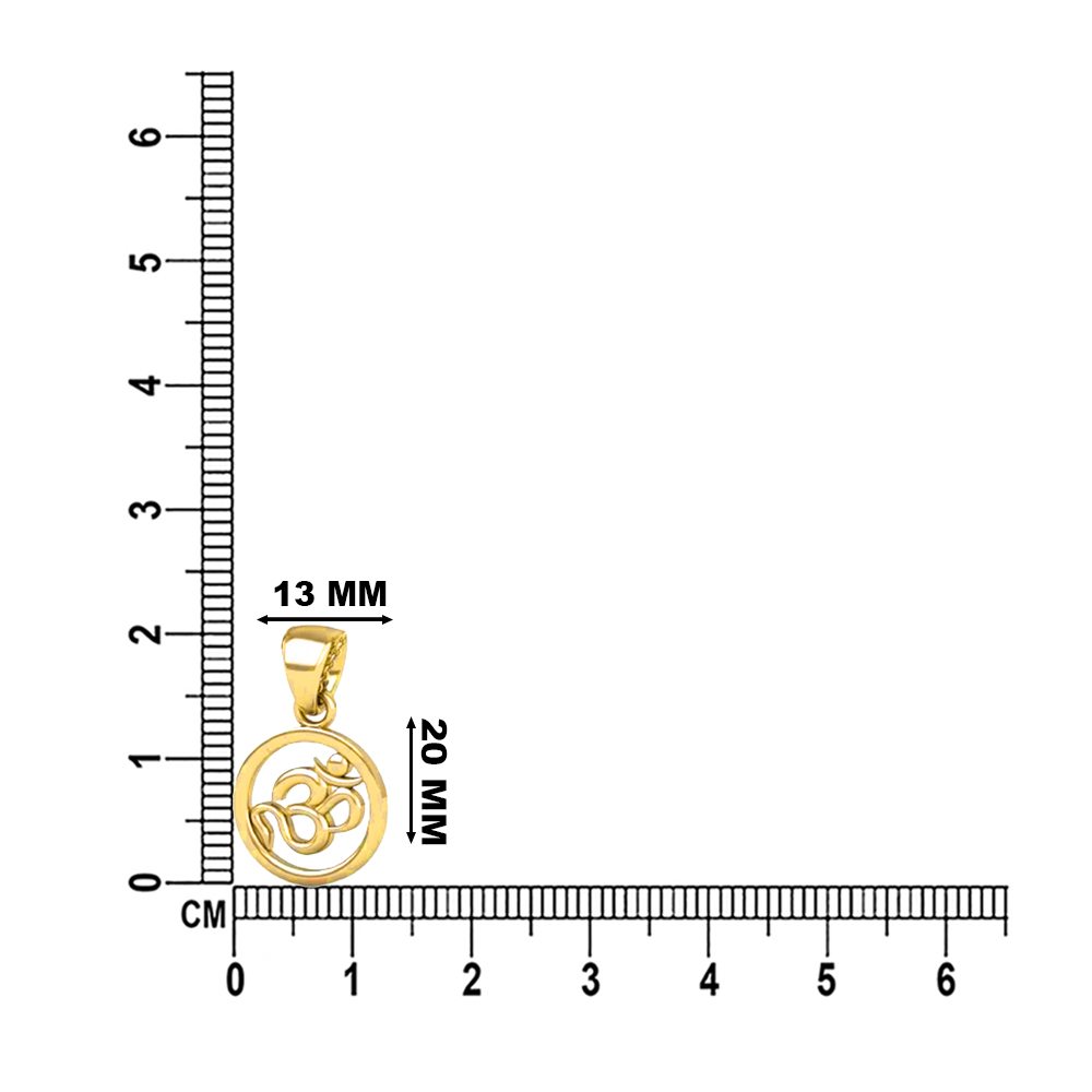 DISHIS 24KT (995) 2.2GM Yellow Gold OM Locket Pendant For Men and Women