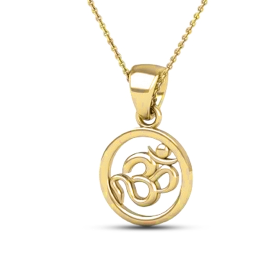 DISHIS 24KT (995) 3.2GM Yellow Gold OM Locket Pendant For Men and Women