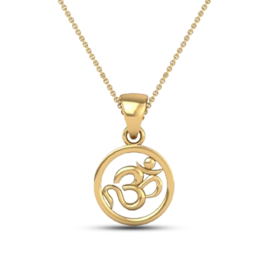 DISHIS 24KT (995) 3.2GM Yellow Gold OM Locket Pendant For Men and Women