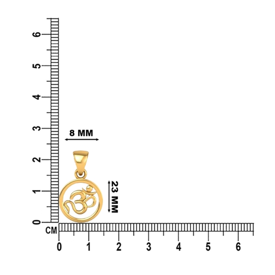 DISHIS 24KT (995) 3.2GM Yellow Gold OM Locket Pendant For Men and Women