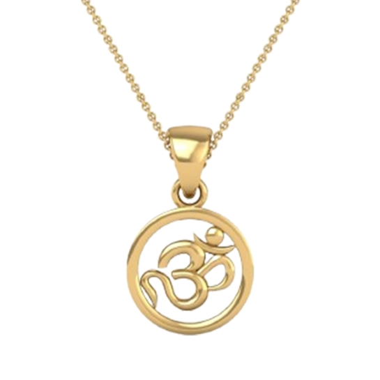 DISHIS 24KT (995) 5.2 GM Yellow Gold OM Locket Pendant For Men and Women
