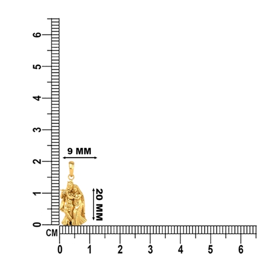 DISHIS 24KT (995) 2.2GM Yellow Gold Radhe Krishna Locket Pendant For Men and Women