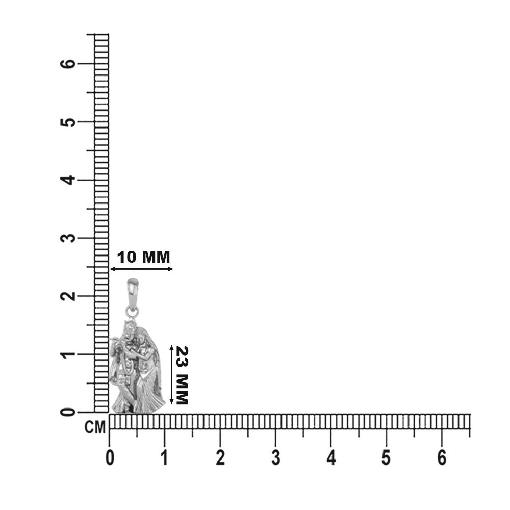 DISHIS 24KT (995) 3.2GM Yellow Gold Lord Radhe Krishna Locket Pendant For Men and Women