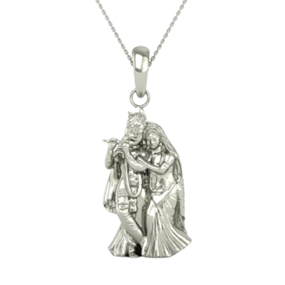 DISHIS 24KT (995) 3.2GM Yellow Gold Lord Radhe Krishna Locket Pendant For Men and Women