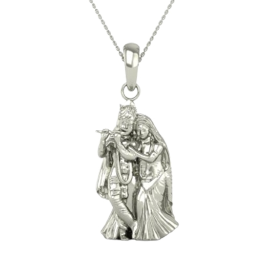 DISHIS 24KT (995) 3.2GM Yellow Gold Lord Radhe Krishna Locket Pendant For Men and Women