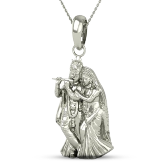 DISHIS 24K (995) 5.2GM Yellow Gold Lord Radhe Krishna Locket Pendant For Men and Women