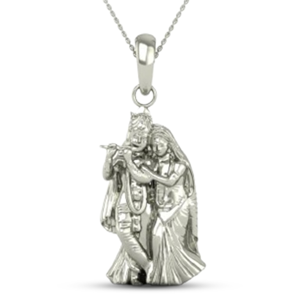 DISHIS 24K (995) 5.2GM Yellow Gold Lord Radhe Krishna Locket Pendant For Men and Women