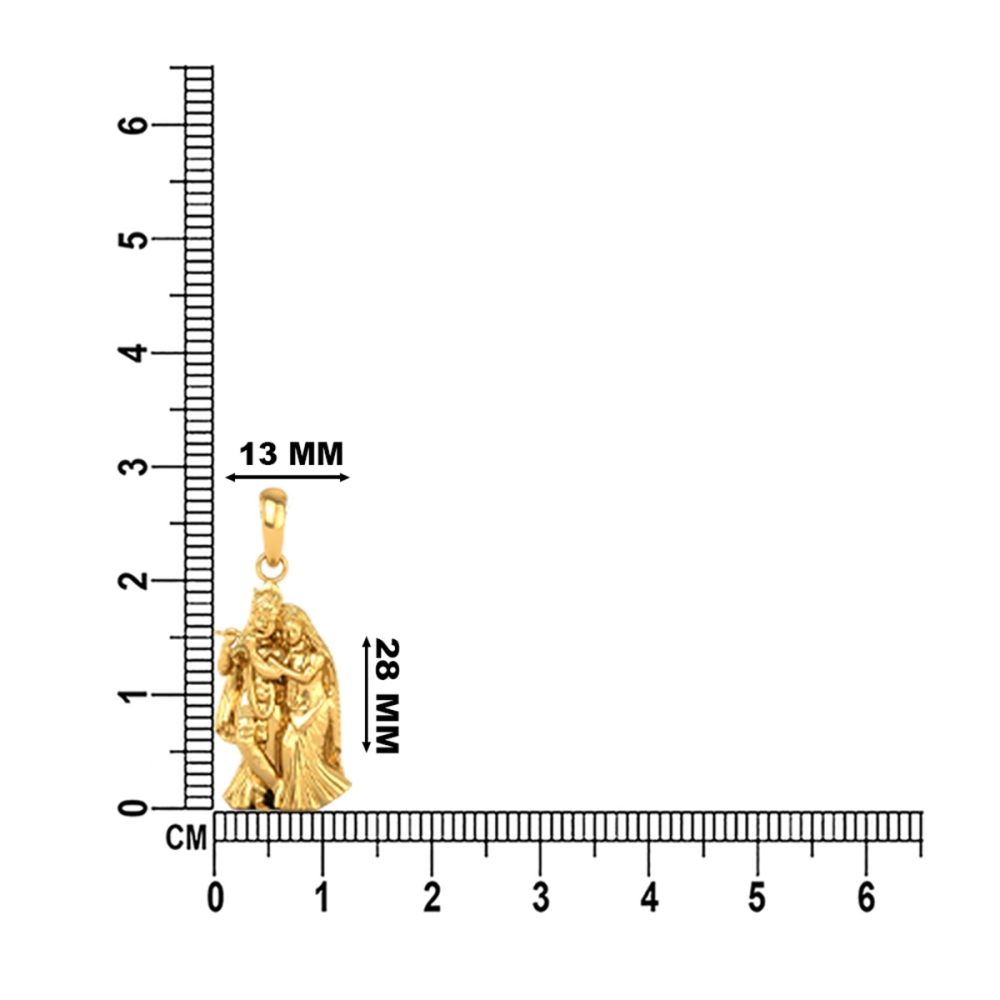 DISHIS 24K (995) 5.2GM Yellow Gold Lord Radhe Krishna Locket Pendant For Men and Women