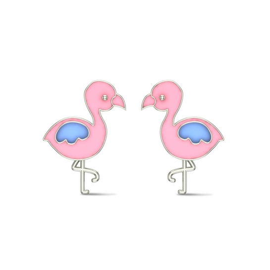 Flamingo Fun Gold Earrings