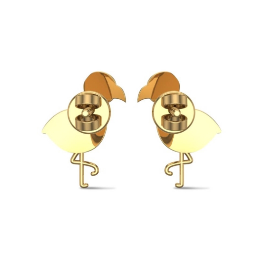 Flamingo Fun Gold Earrings