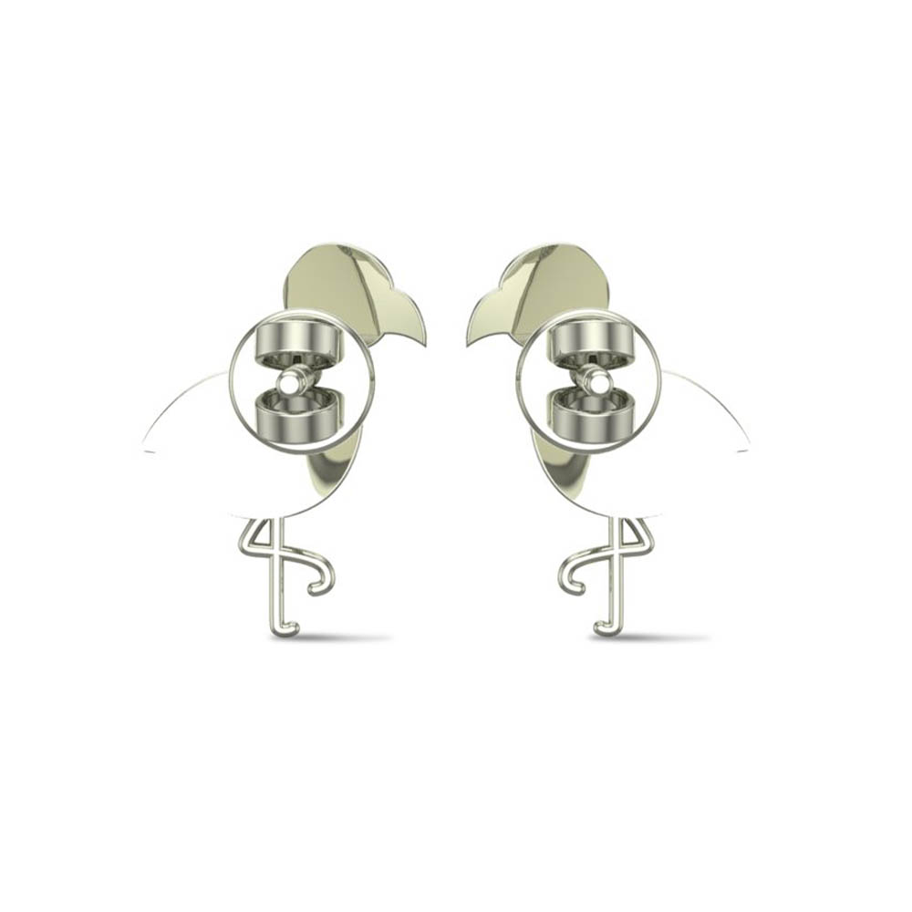 Flamingo Fun Gold Earrings