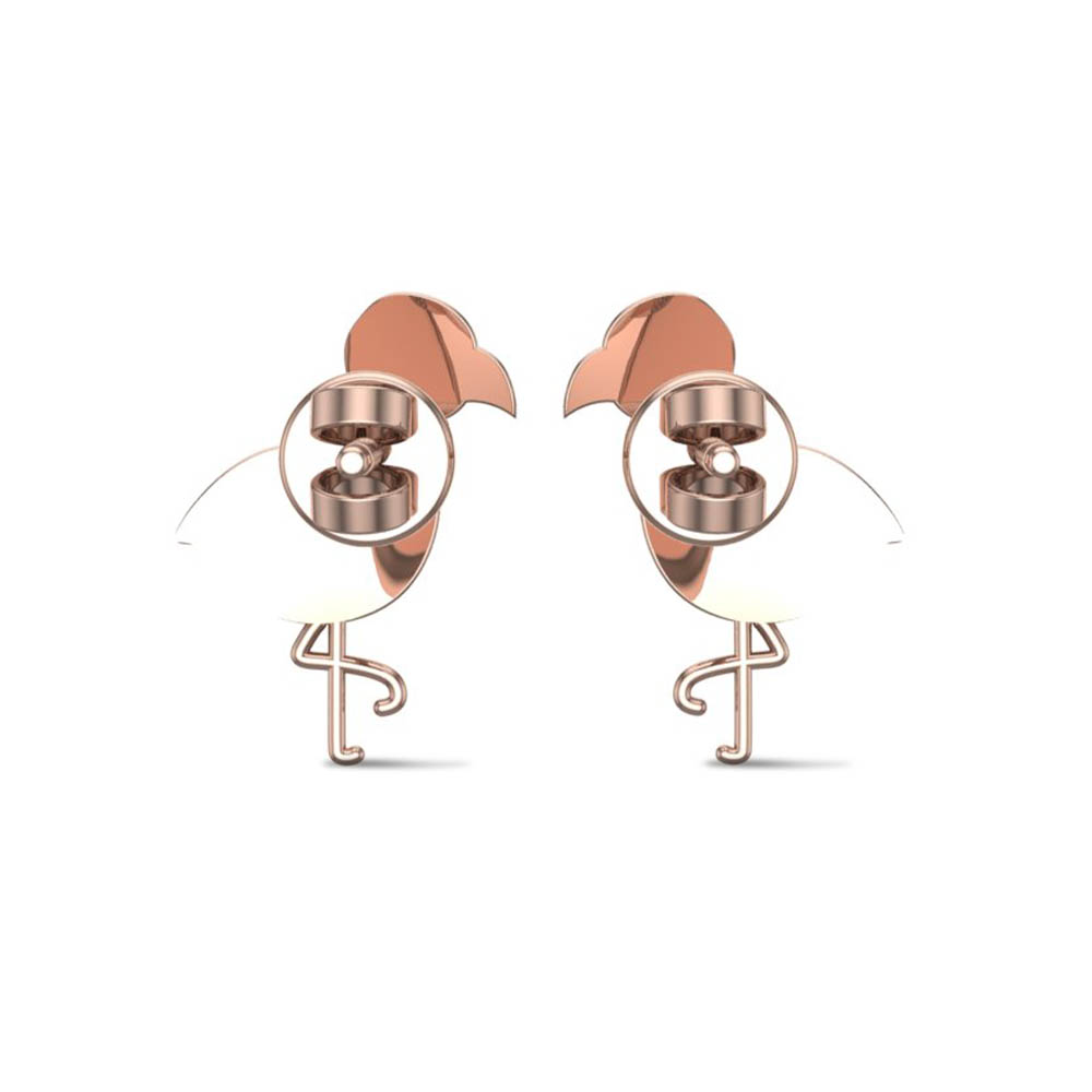 Flamingo Fun Gold Earrings