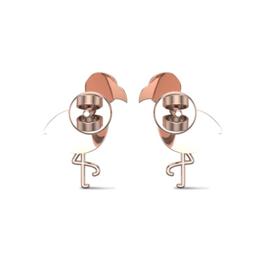 Flamingo Fun Gold Earrings