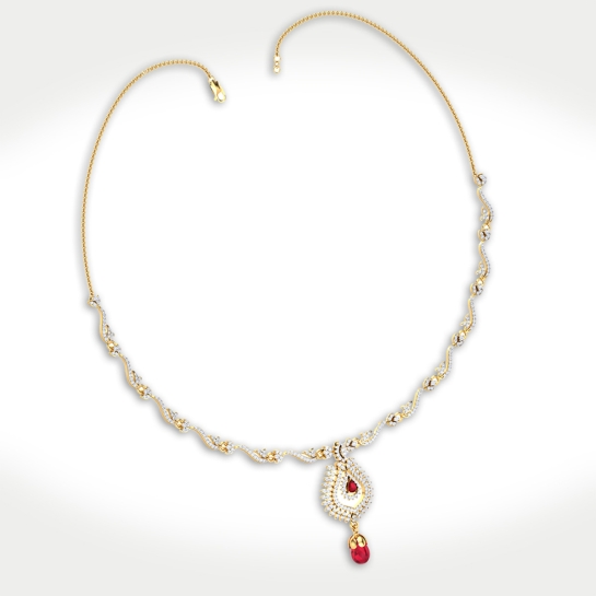 Regal Ruby Drop Necklace Set