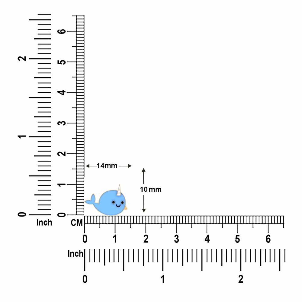 Blue Narwhal Gold Earrings