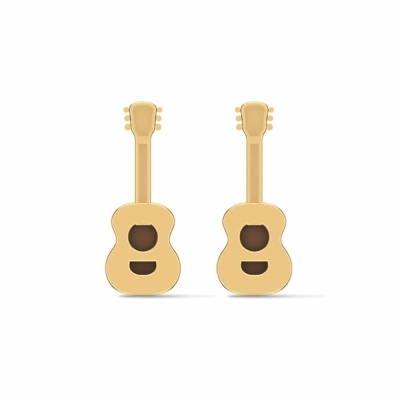 Golden Guitar Earrings