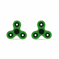 Green Twin Fidget Spinners Earrings 
