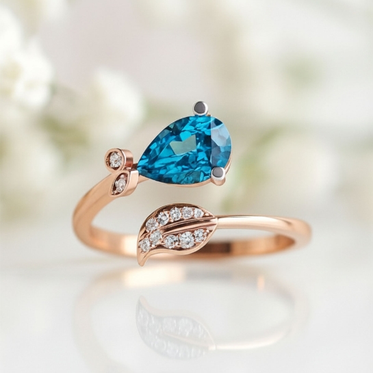 Golden Leaf Topaz Ring
