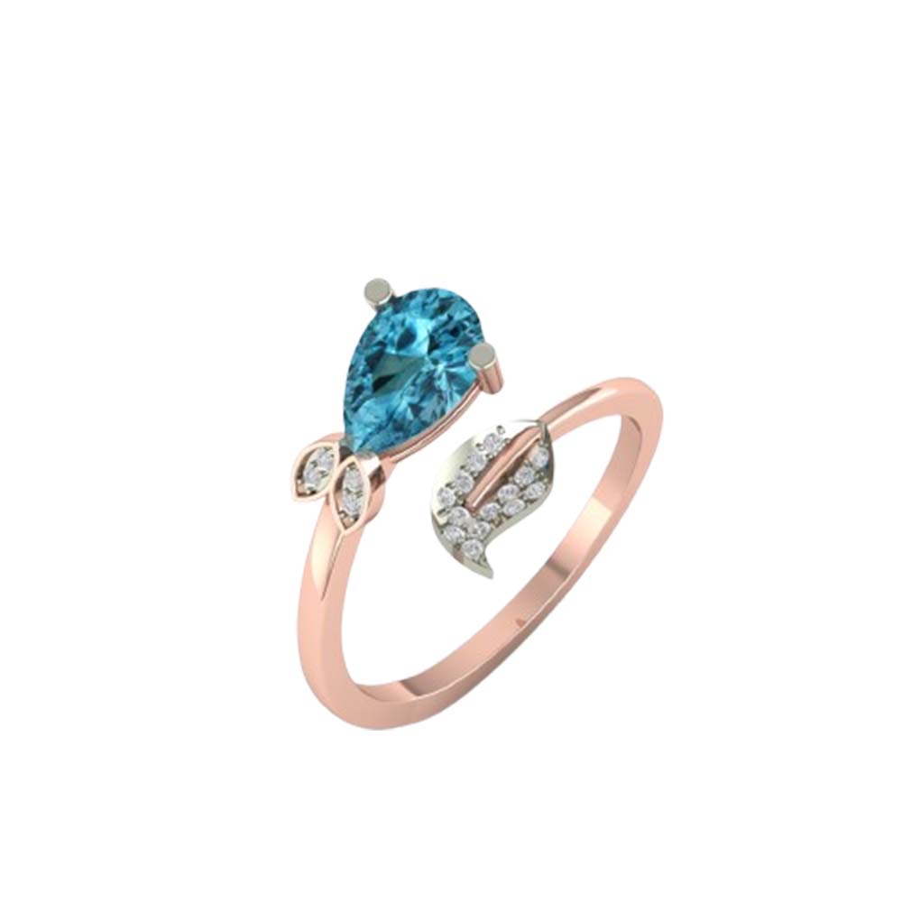 Golden Leaf Topaz Ring