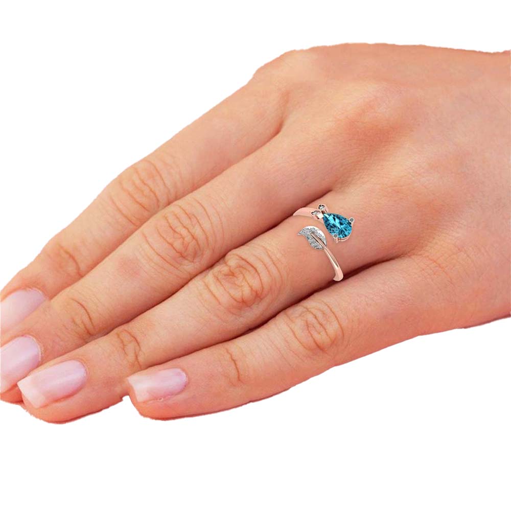 Golden Leaf Topaz Ring