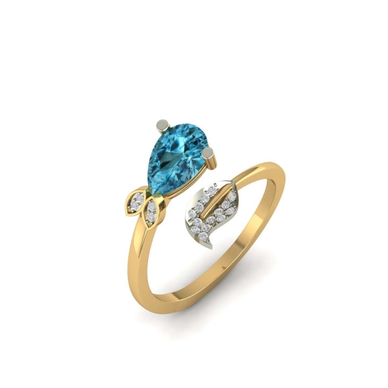 Golden Leaf Topaz Ring