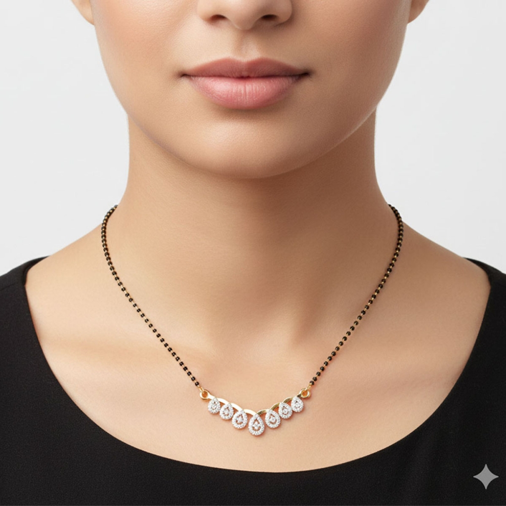 Crystal Dewdrop Mangalsutra