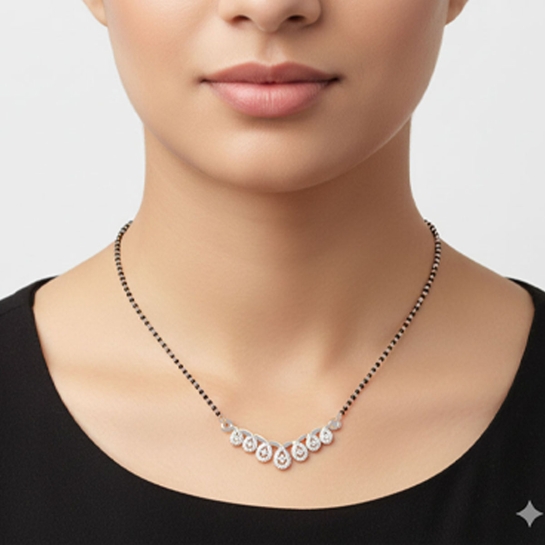 Crystal Dewdrop Mangalsutra