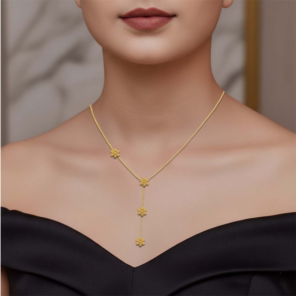 Golden Blossom Y-Necklace For Women's 