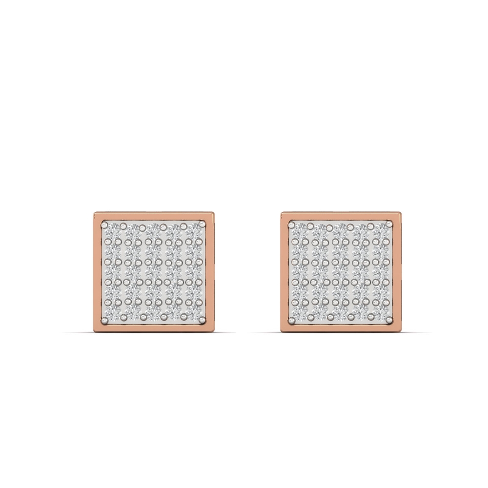 Diamond Glimmer Square Earrings