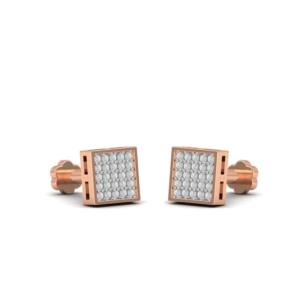 Diamond Glimmer Square Earrings