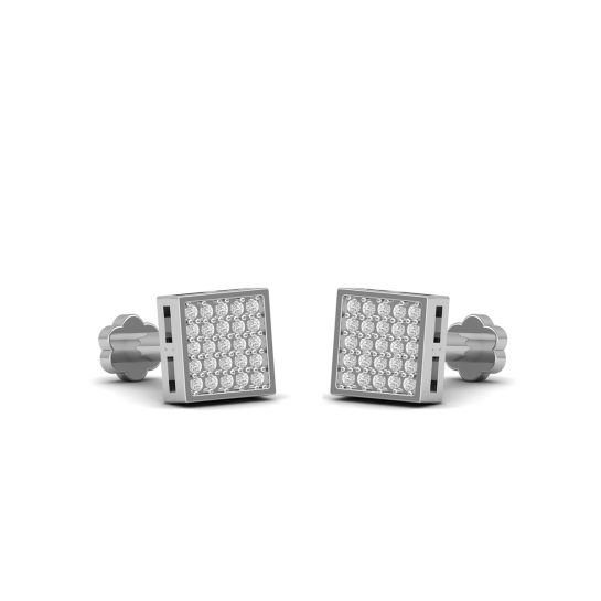 Diamond Glimmer Square Earrings