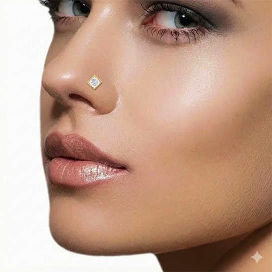 Square Gold Nosepin Screw