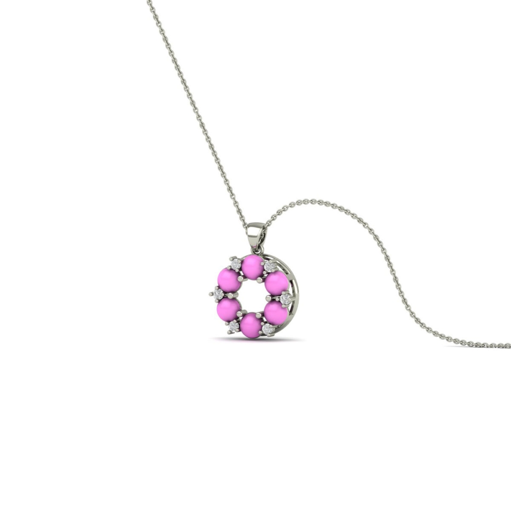 Pink Bloom Circle Necklace