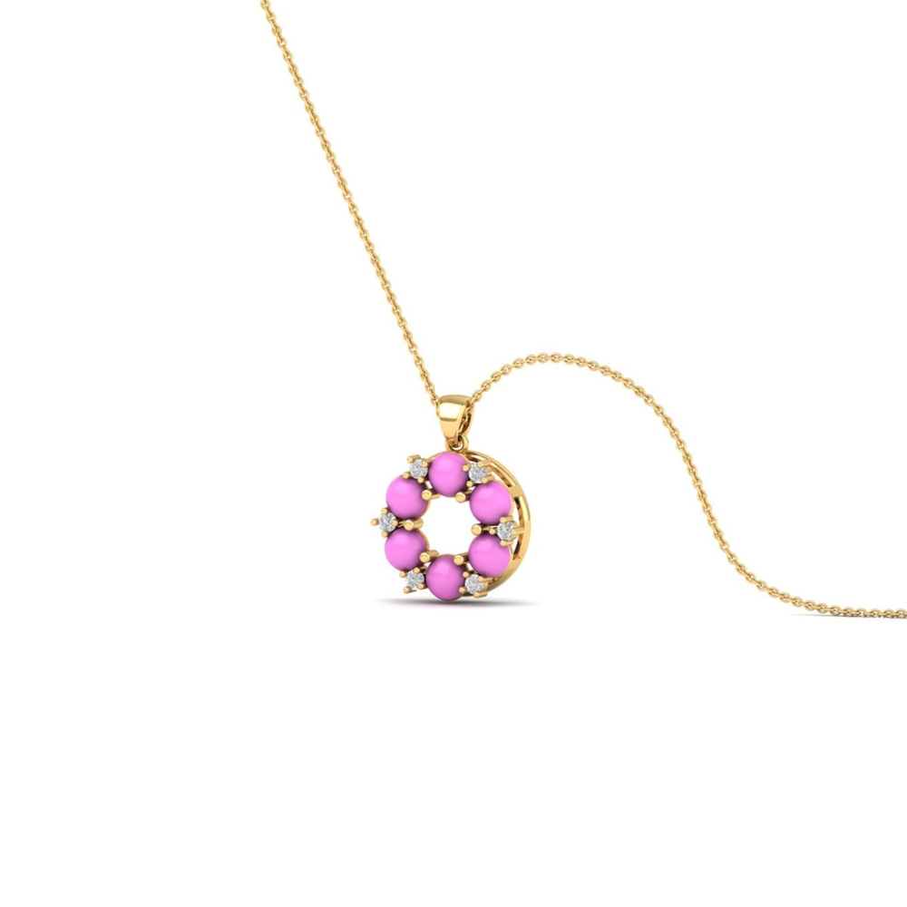 Pink Bloom Circle Necklace