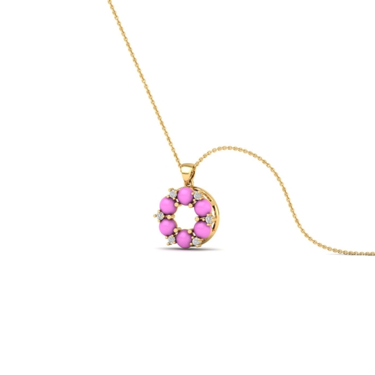 Pink Bloom Circle Necklace