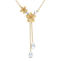 Golden Blossom Drop Necklace 