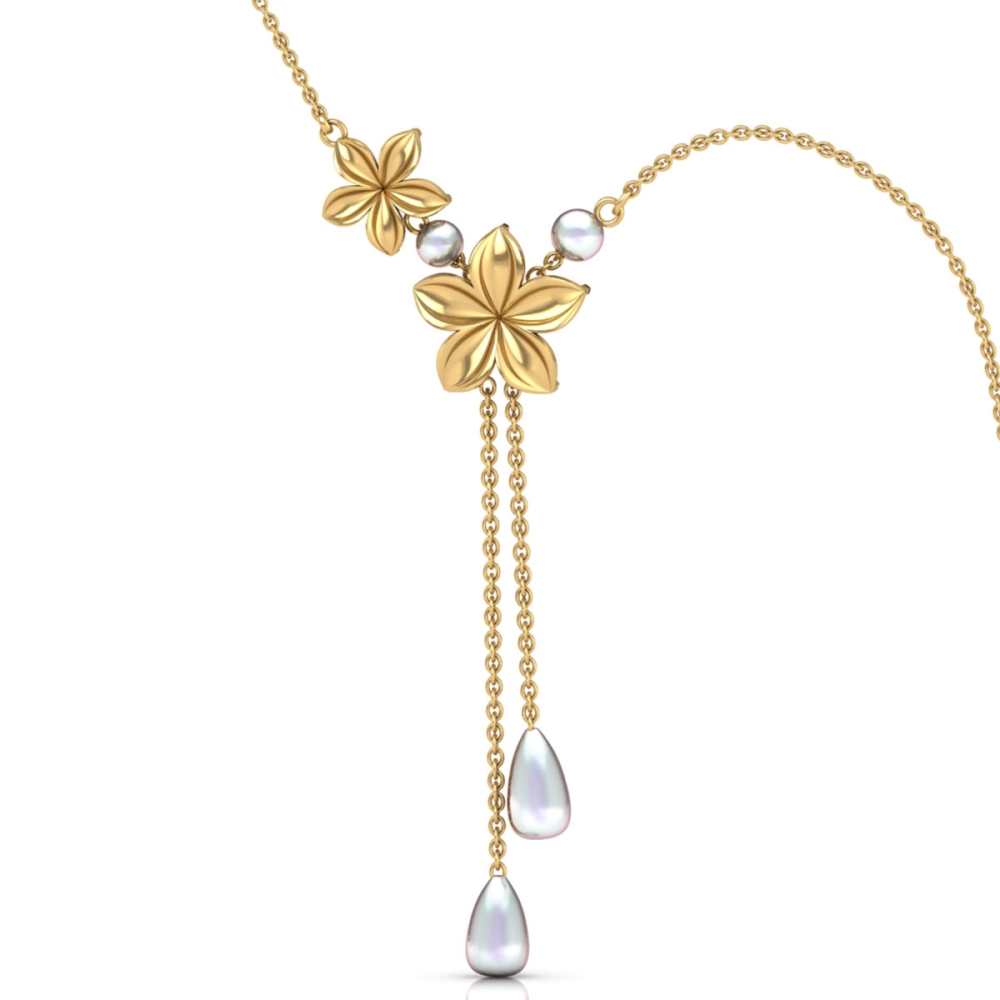 Golden Blossom Drop Necklace 