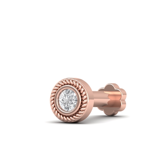 Golden Rope Diamond Stud