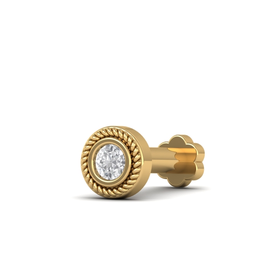 Golden Rope Diamond Stud