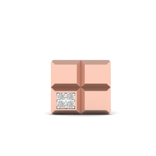 Golden Square Diamond Earrings For Men's