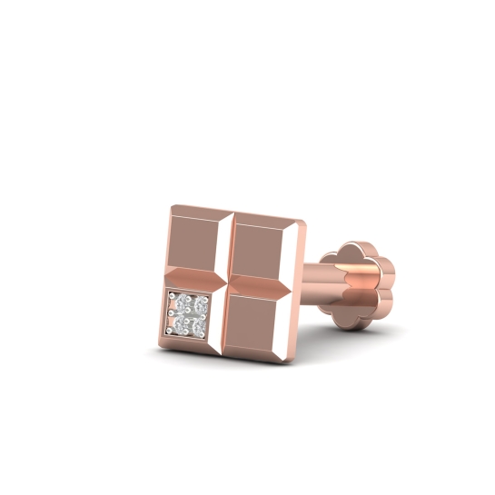 Golden Square Diamond Earrings For Men's
