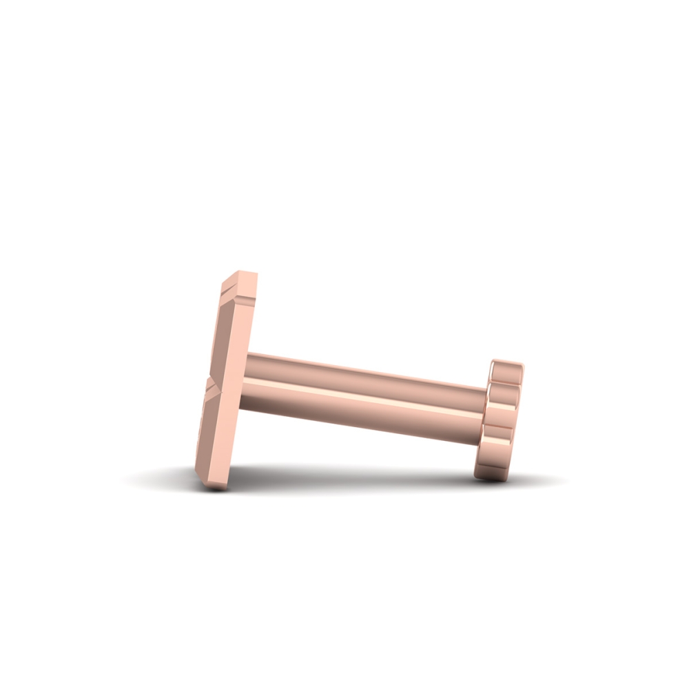 Golden Square Diamond Earrings For Men's