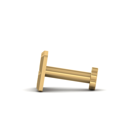 Golden Square Diamond Earrings For Men's