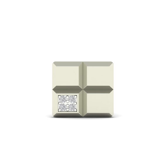 Golden Square Diamond Earrings For Men's