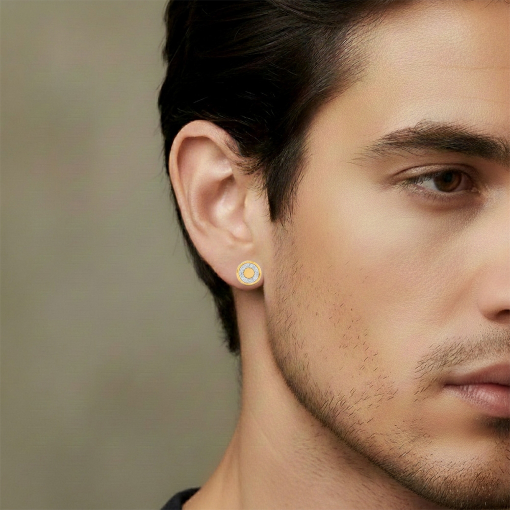 Sparkle Circle Diamond Earring For Men's