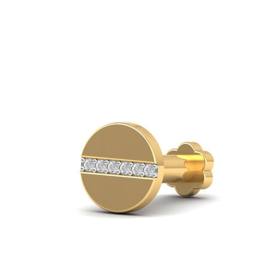 Golden Stripe Diamond Earrings For Men's
