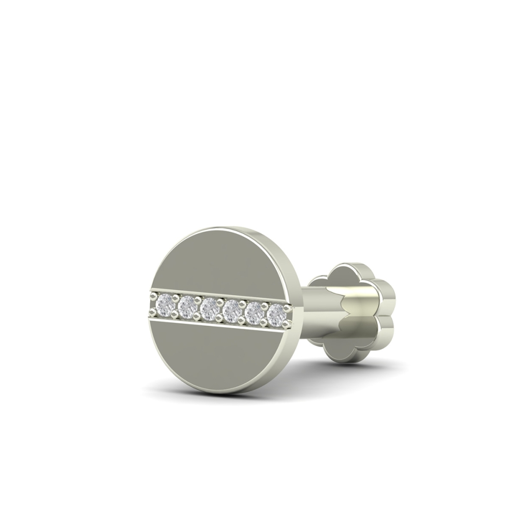 Golden Stripe Diamond Earrings For Men's