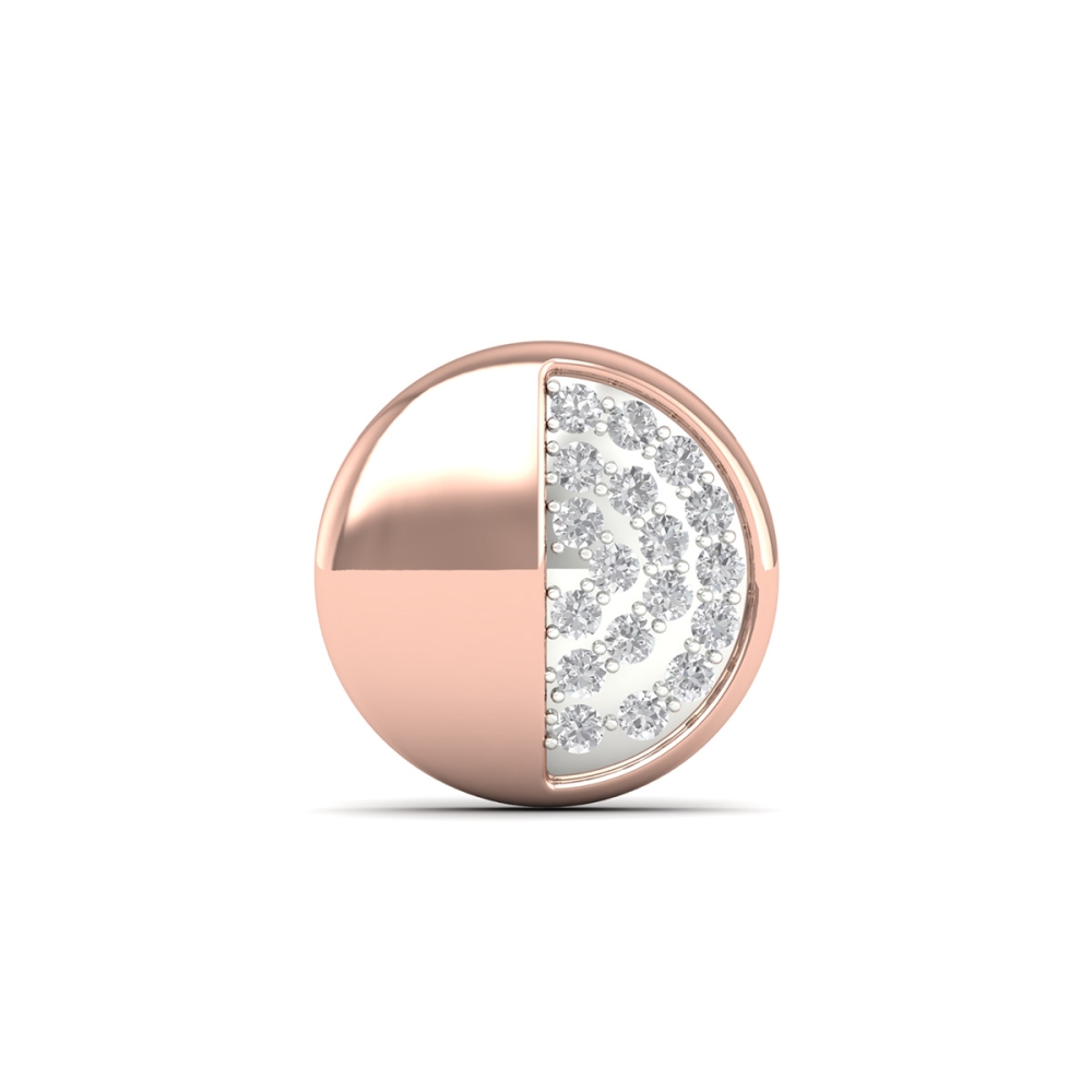 Half-Moon Diamond Stud For Men's