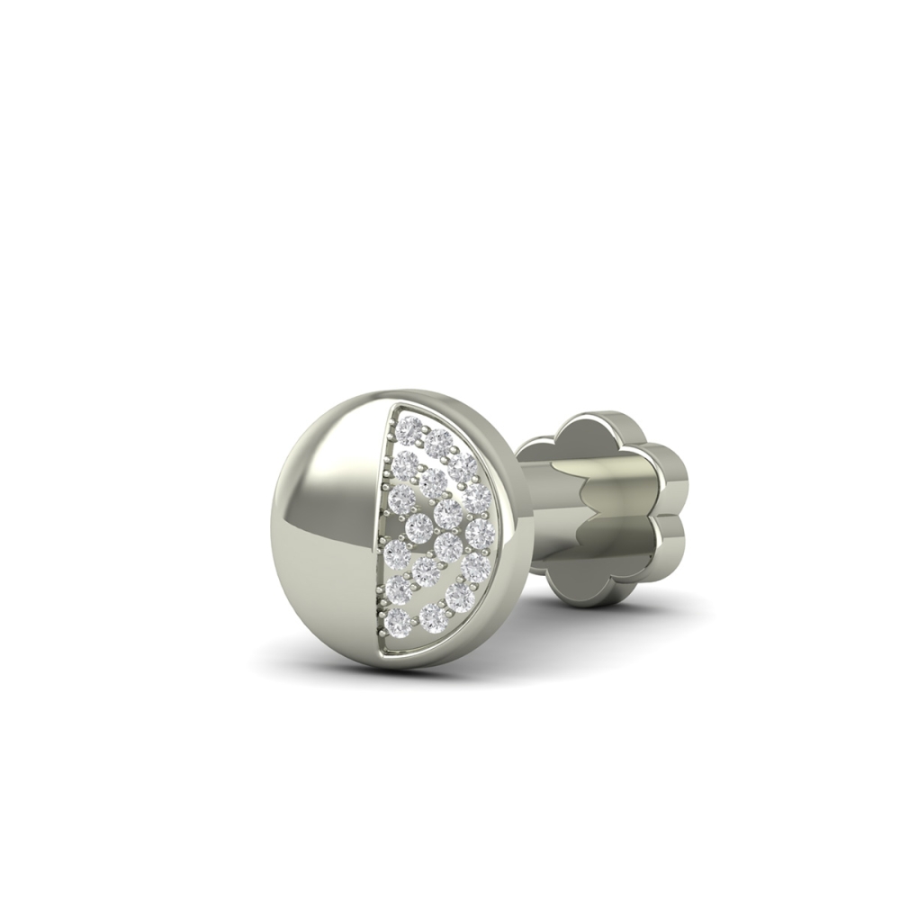 Half-Moon Diamond Stud For Men's