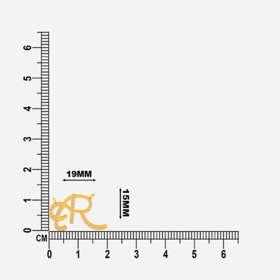 Golden ER Diamond Initial Pendant